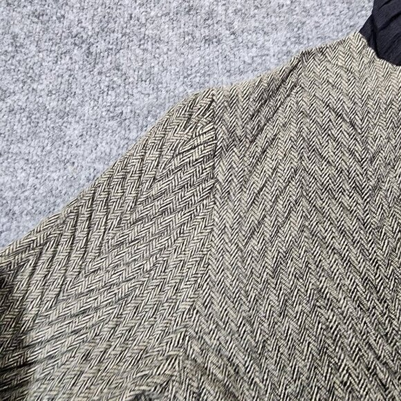 Komarov Sweater Jacket Women’s Small Black Gray‎ Knit Herringbone - Picture 4 of 13